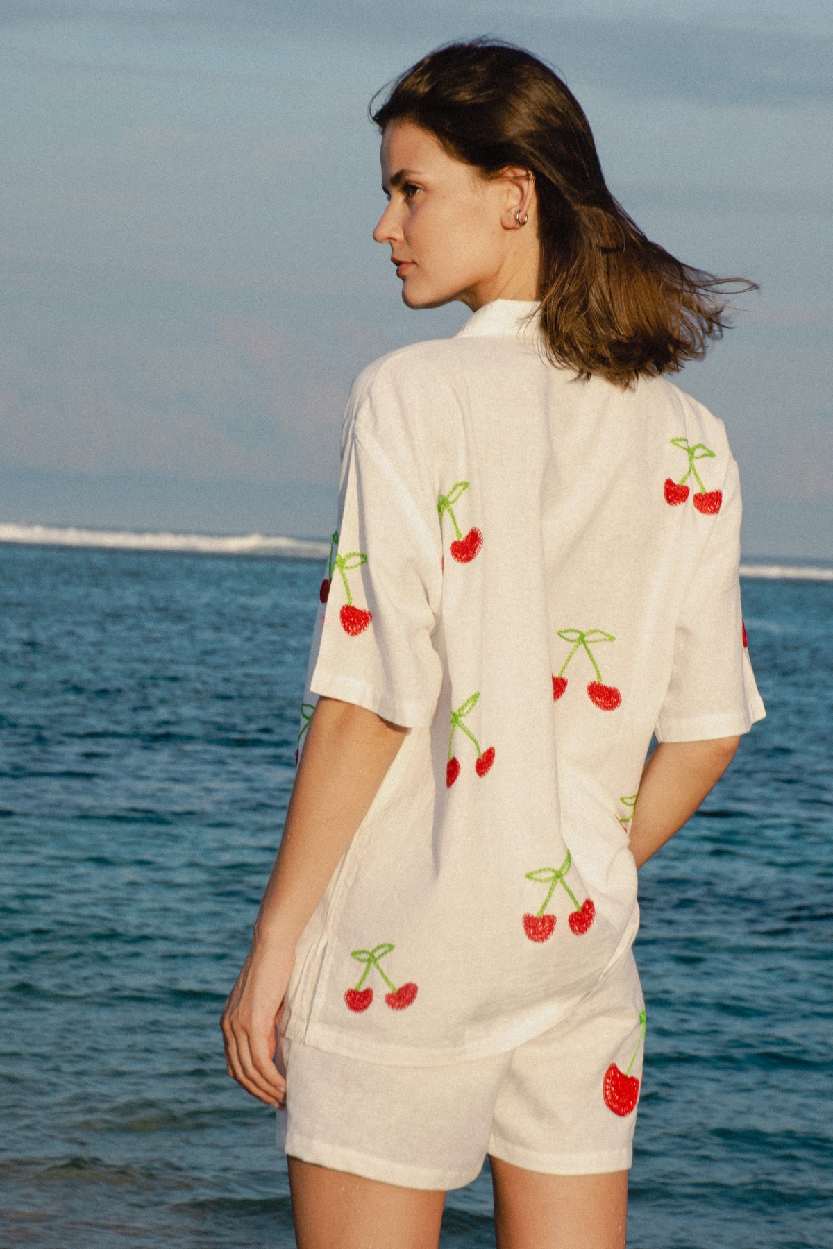 Cherry White Short Sleeve Shirt