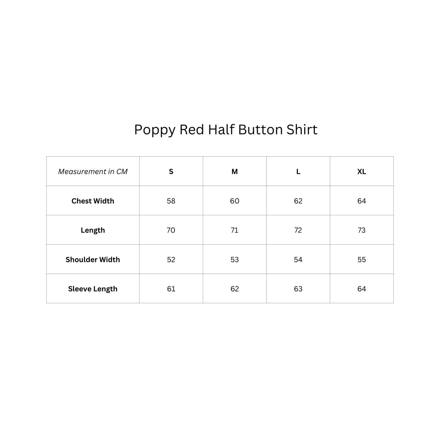 Poppy Red Half Button Shirt