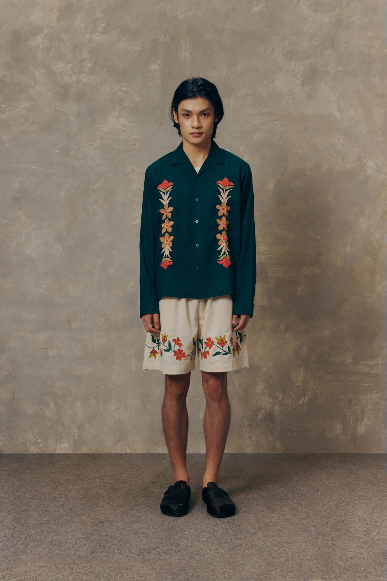 Emerald Blossom Long Sleeve Shirt