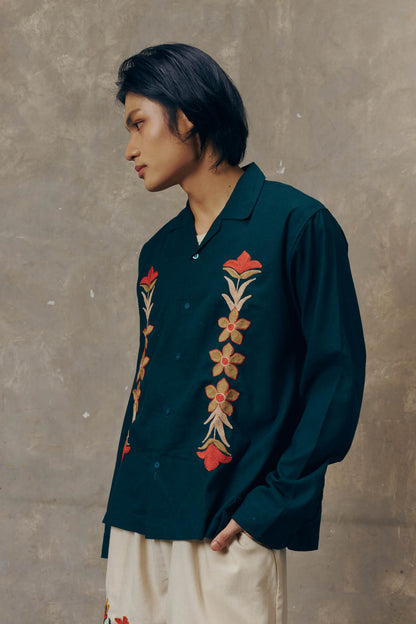 Emerald Blossom Long Sleeve Shirt