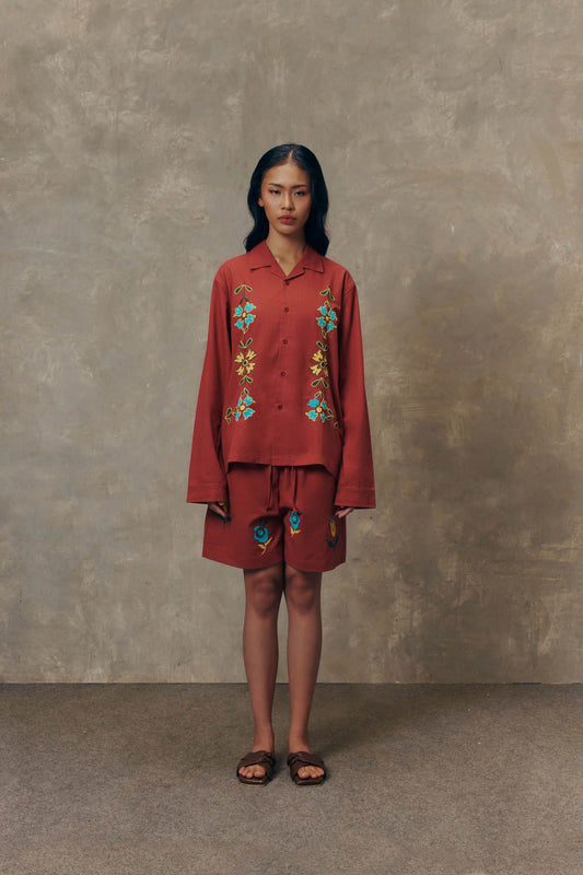 Sienna Terracotta Long Sleeve Shirt