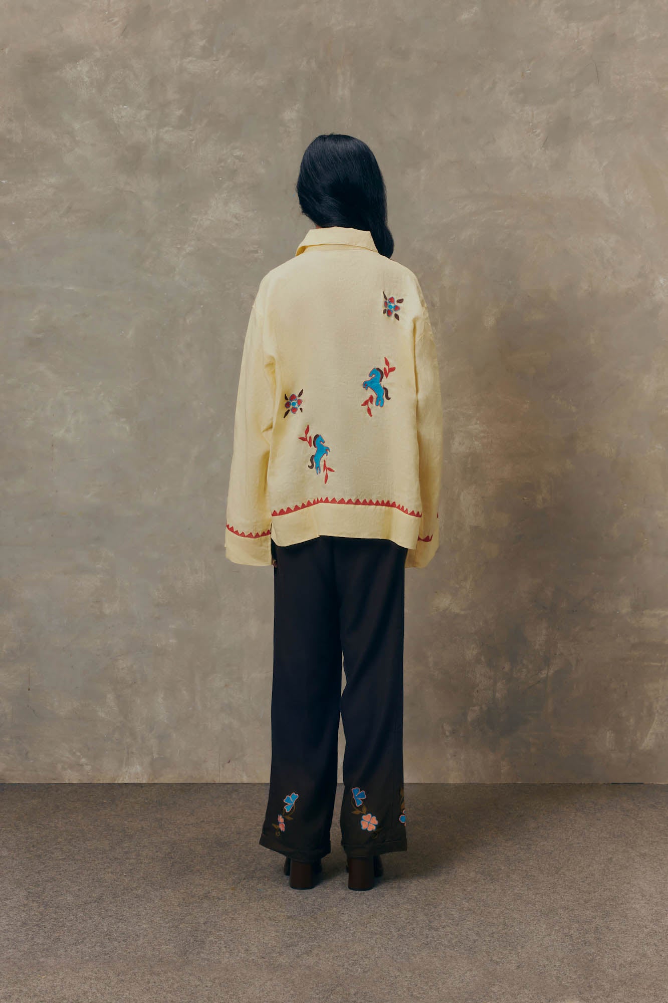 Yellow Horse Half Button Shirt