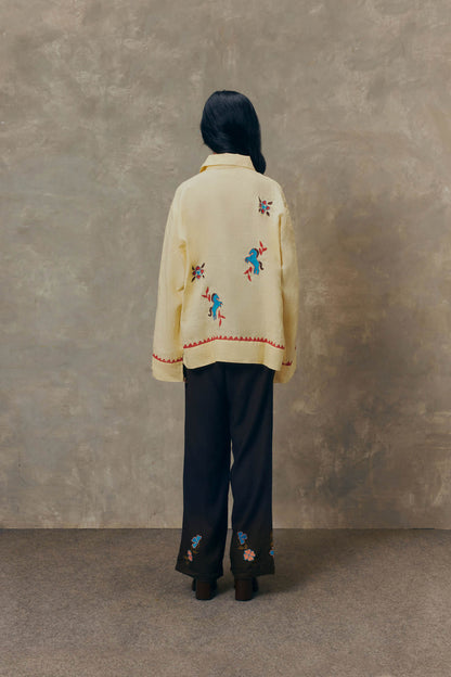 Yellow Horse Half Button Shirt