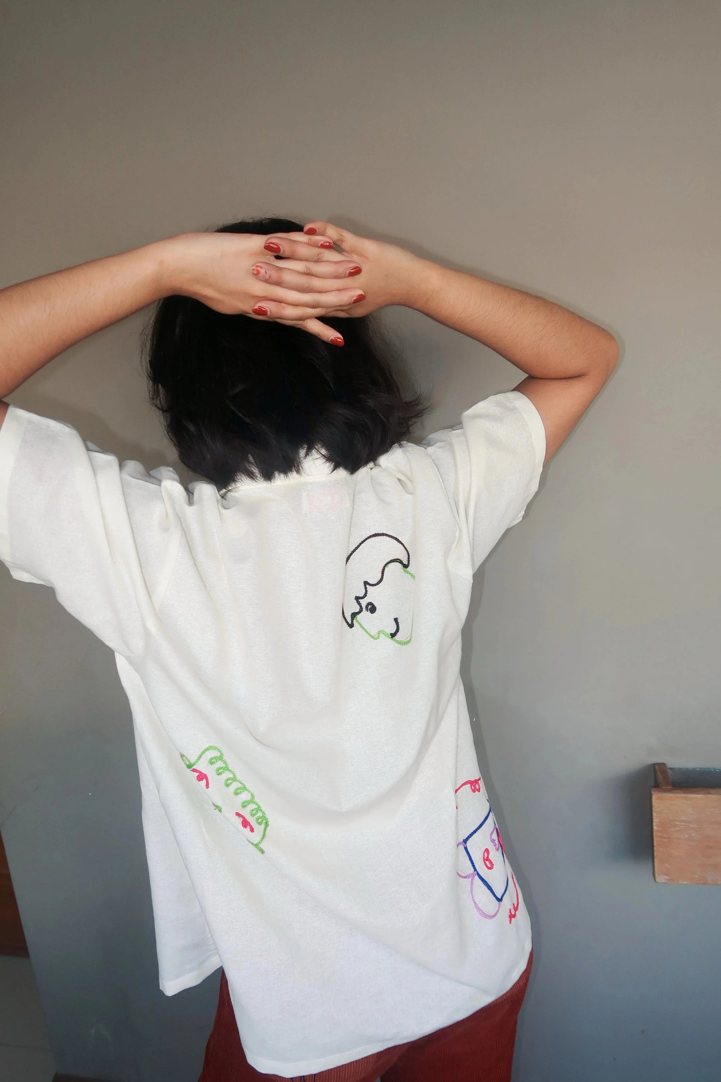 Friends Embroidery White Shirt