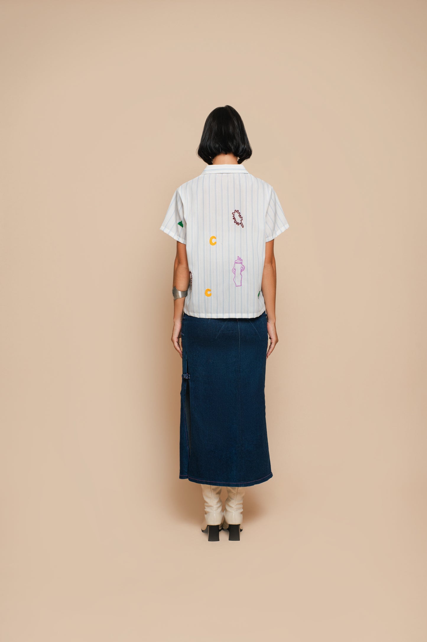 Stripes Harmonic Embroidery Shirt