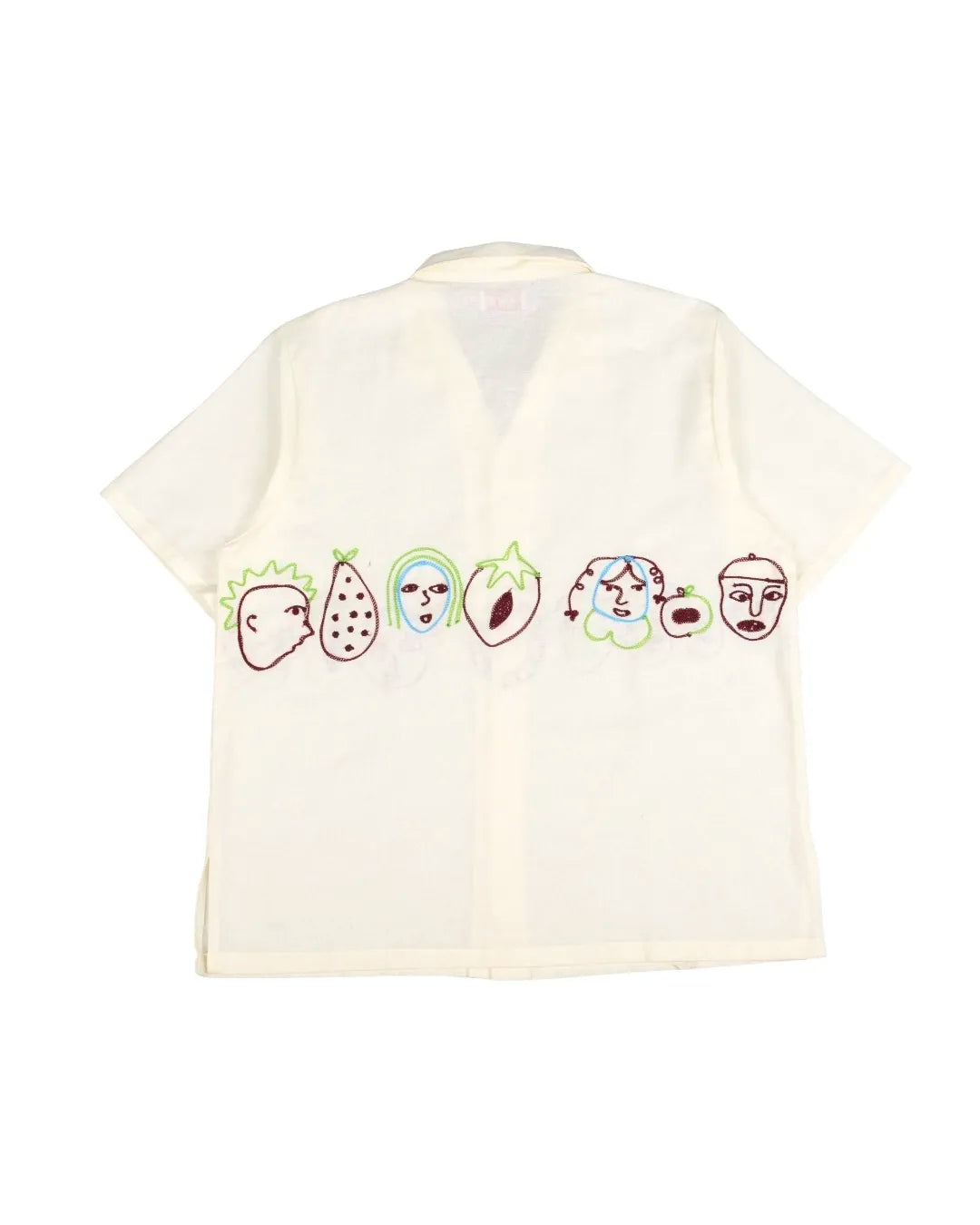 Familiar Faces Embroidery White Shirt