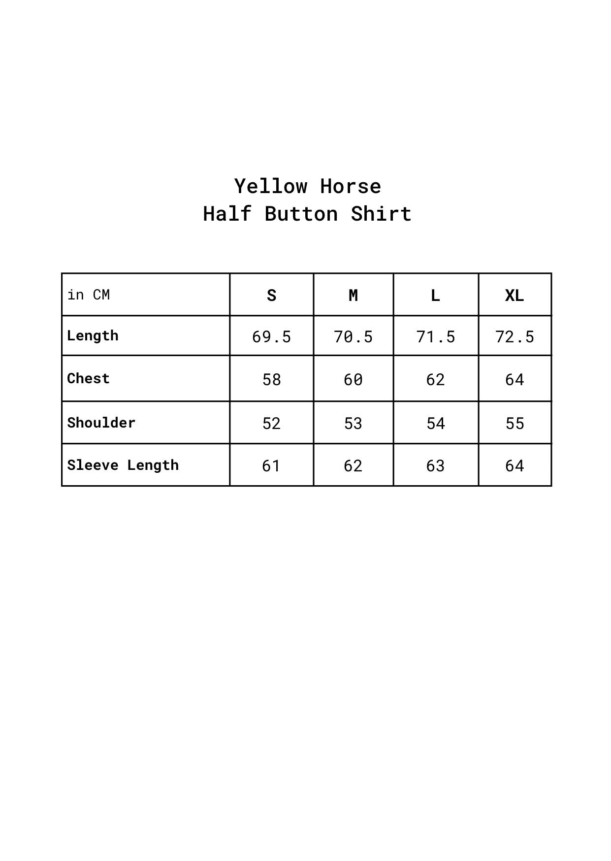Yellow Horse Half Button Shirt