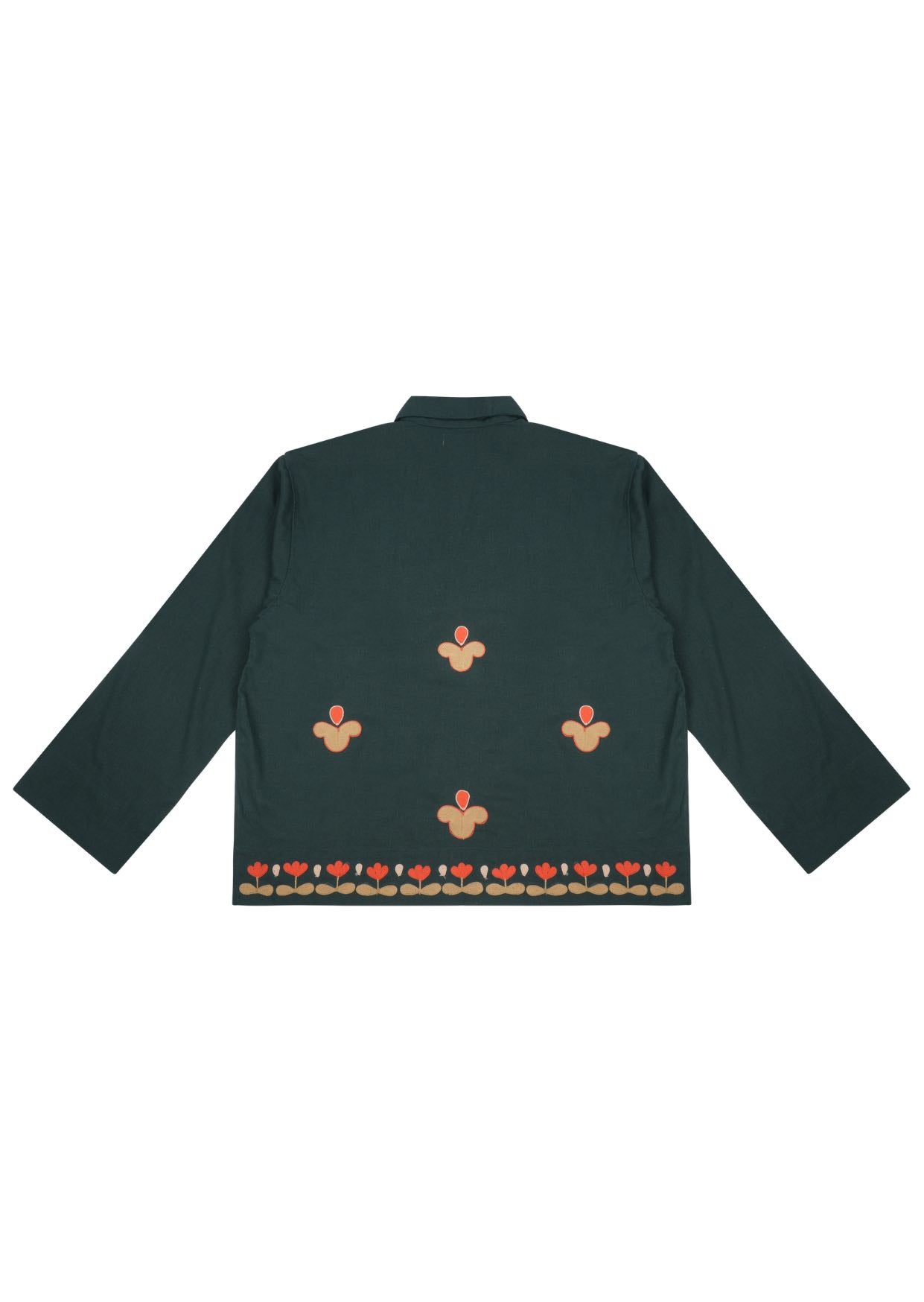 Emerald Tulip Half Button Shirt
