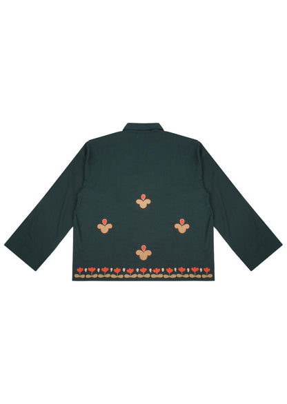 Emerald Tulip Half Button Shirt
