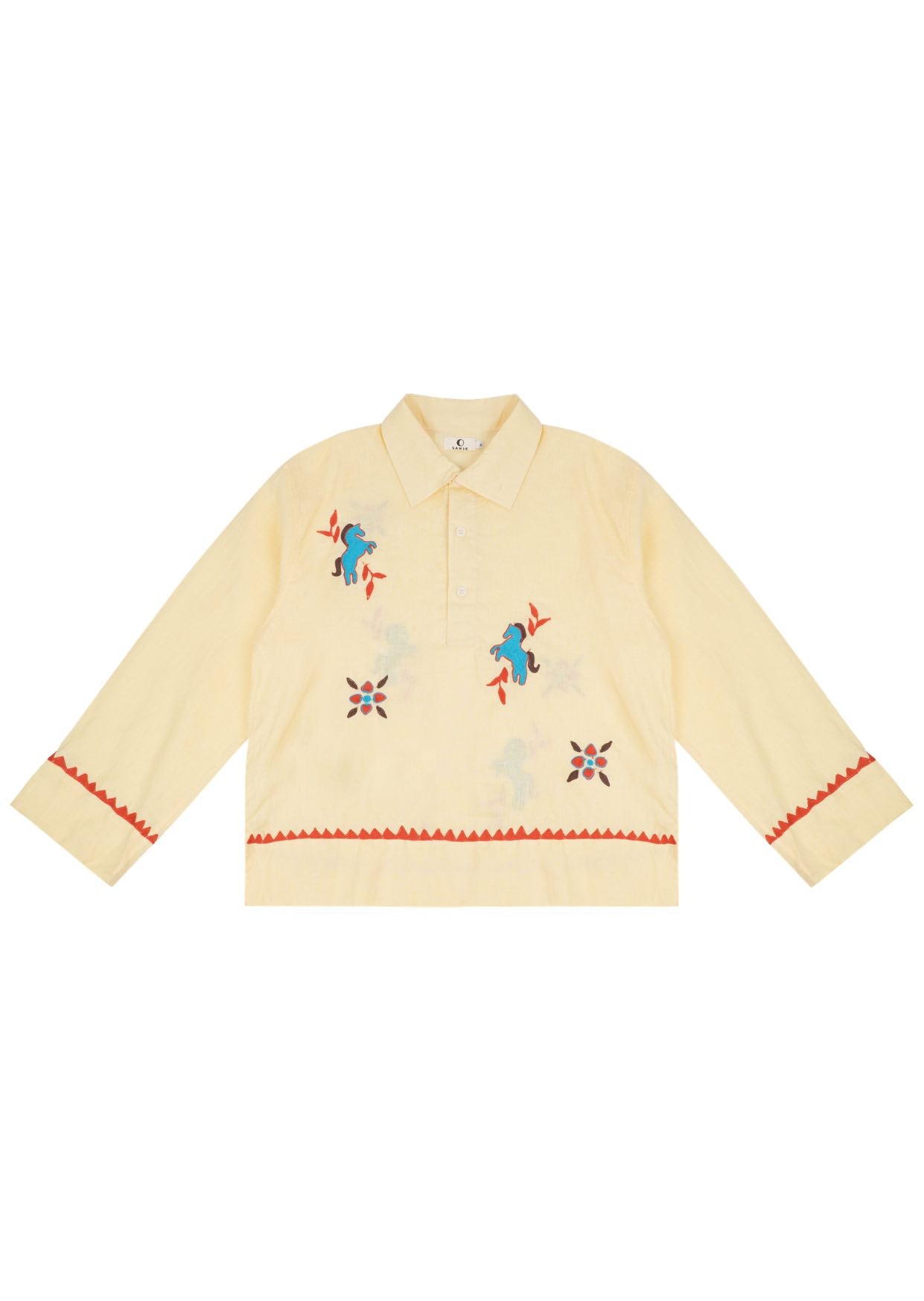 Yellow Horse Half Button Shirt