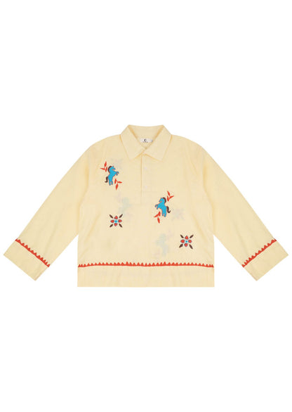 Yellow Horse Half Button Shirt