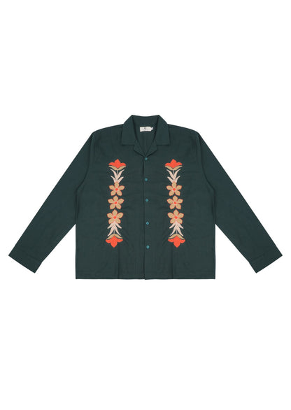 Emerald Blossom Long Sleeve Shirt