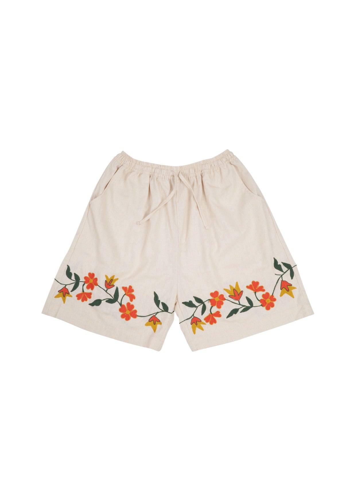 Natural Floral Shorts