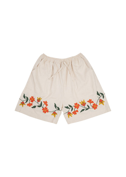 Natural Floral Shorts