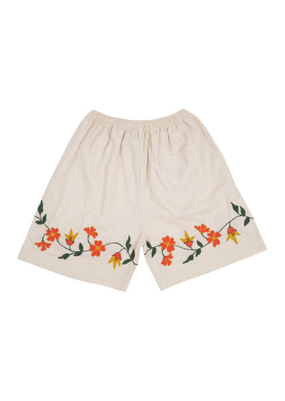 Natural Floral Shorts