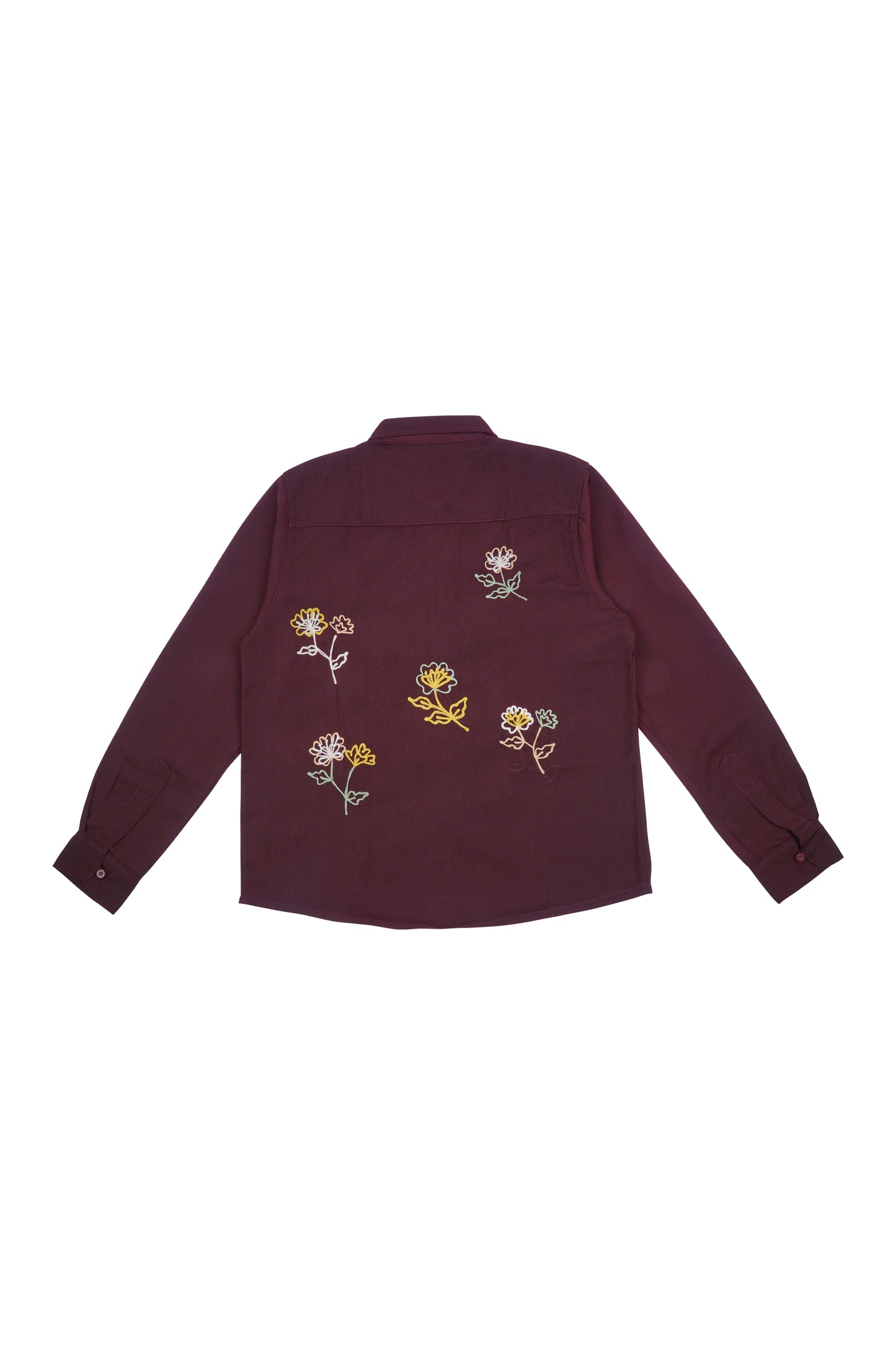 Roses Burgundy Long Sleeve Shirt