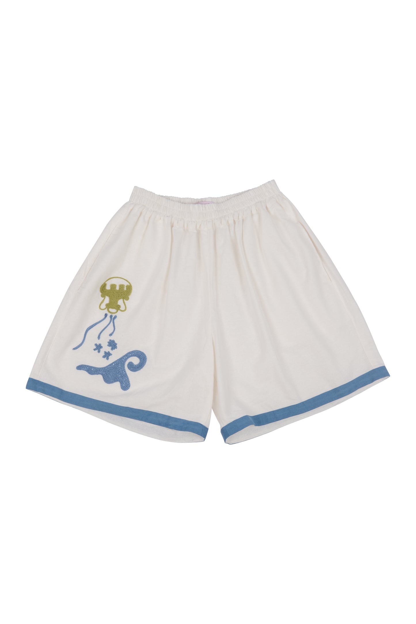 White Blue Trove Shorts