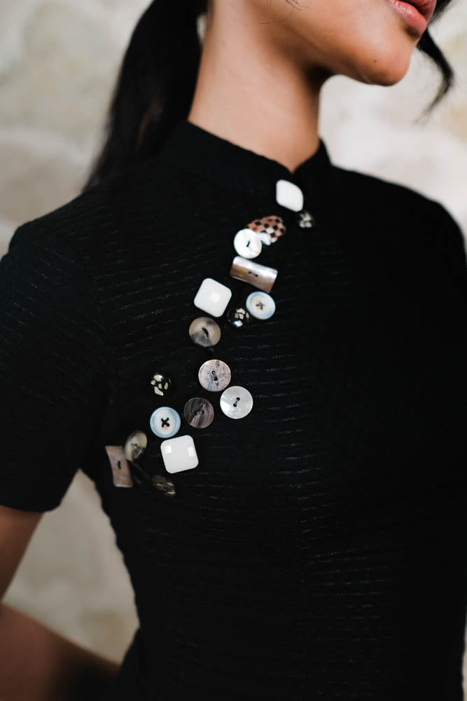 Black Buttons Blouse