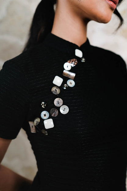 Black Buttons Blouse