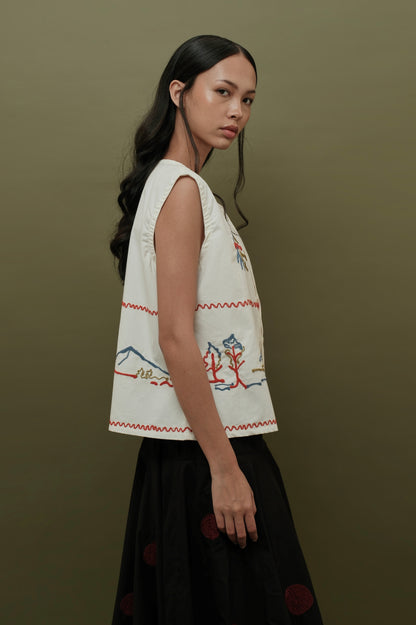 Lora White Vest
