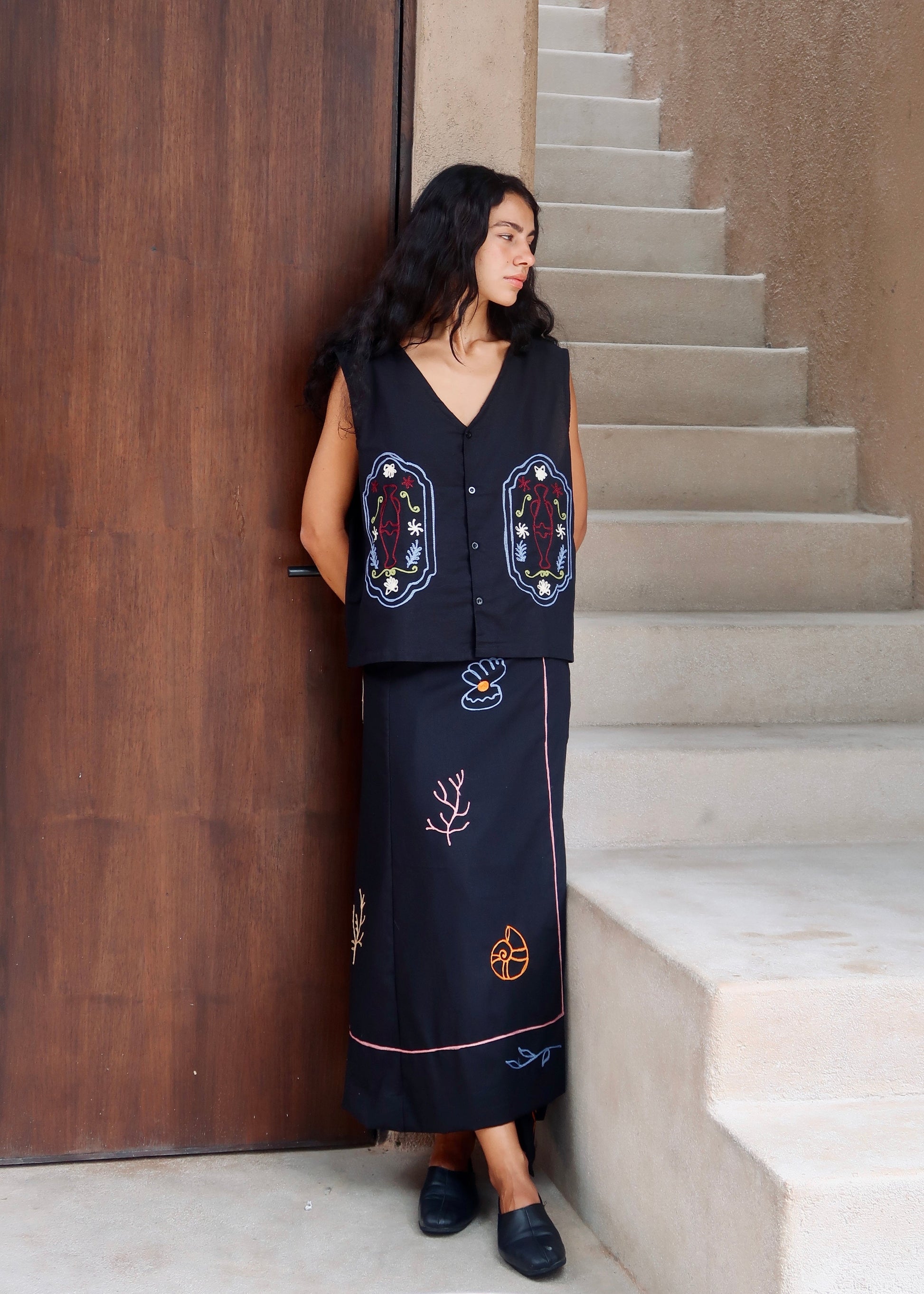 Island Wrap Maxi Skirt