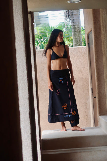 Island Wrap Maxi Skirt