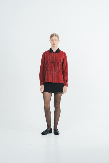 Red Striped Long Sleeve Shirt