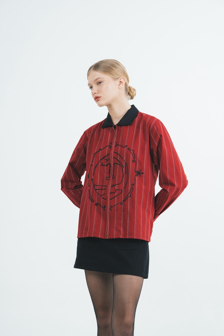 Red Striped Long Sleeve Shirt