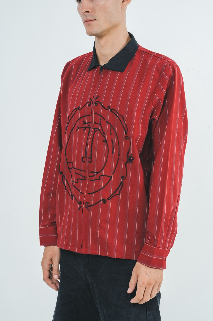 Red Striped Long Sleeve Shirt